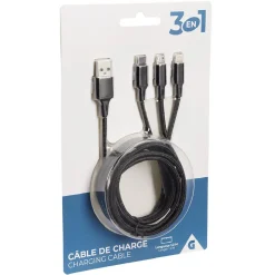 Câble USB magnétique 3 en 1
