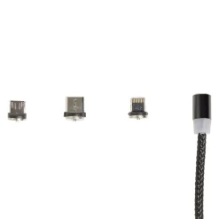 Câble USB magnétique 3en1 USB-C microUSB lightning 1m