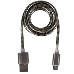 Câble USB vers micro USB métal Noir charge rapide