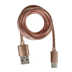 Câble USB vers USB C métal Rose charge rapide
