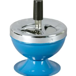 Cendrier poussoir bleu