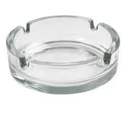 Cendrier rond transparent en verre x2
