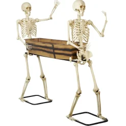 Cercueil XXL maintenu par 2 squelettes L175xl45xH150cm