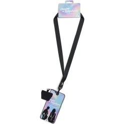 Chaîne de téléphone en tissu noir L96cm