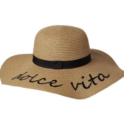 Chapeau de paille capeline Dolce Vita ruban noir 58cm