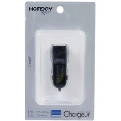 Chargeur allume cigare 2 ports USB Homday X-Pert
