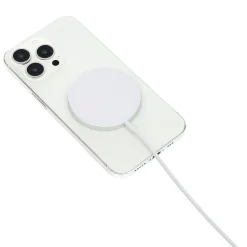 Chargeur magnétique iPhone charge rapide Ø5,6cm blanc