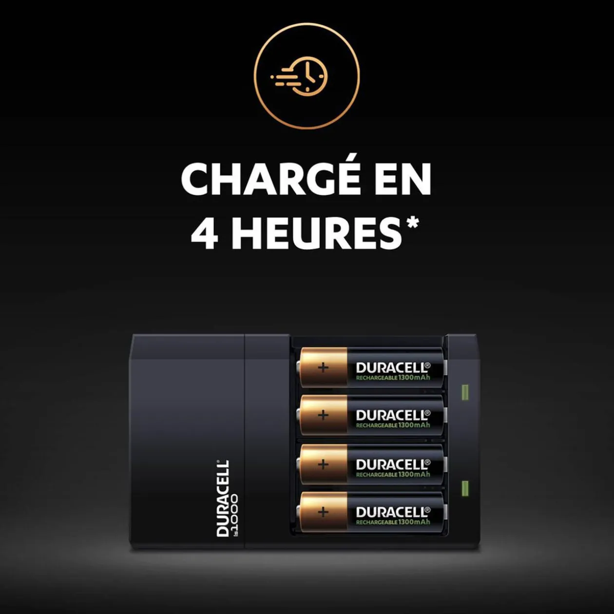Chargeur pour 4 piles Duracell AA/AAA 4H