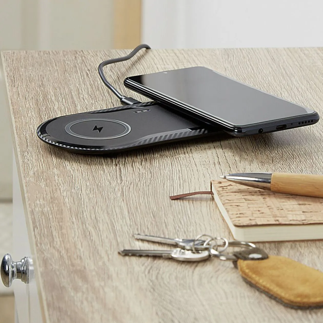 Chargeur sans fil double noir