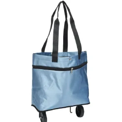 Chariot de course cabas 2-en-1 bleu