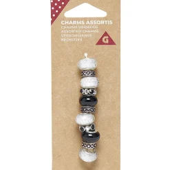 Charm assortis x11 noir et blanc et argenté