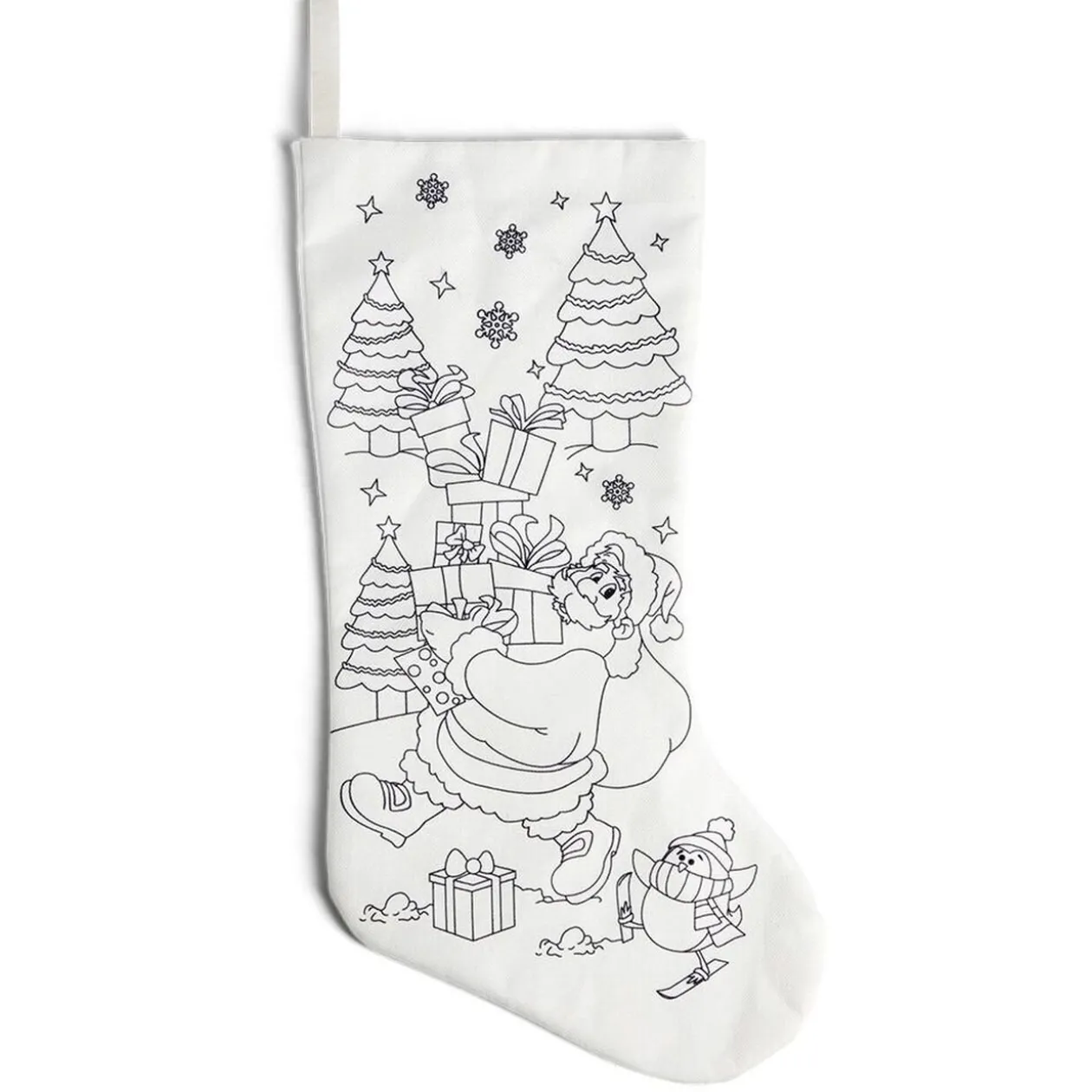 Chaussette de Noël à colorier 16xH25cm