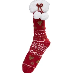 Chaussette de Noël pour femme taille unique rouge