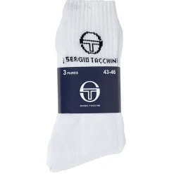 Chaussette de sport Sergio Tacchini coton blanc x3