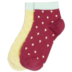 Chaussettes basses dépareillées motif rouge/jaune - T36/40