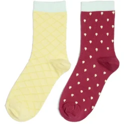 Chaussettes dépareillées motif rouge/jaune - T36/40