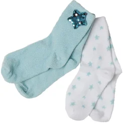 Chaussettes fantaisie enfant étoile bleu blanc x2