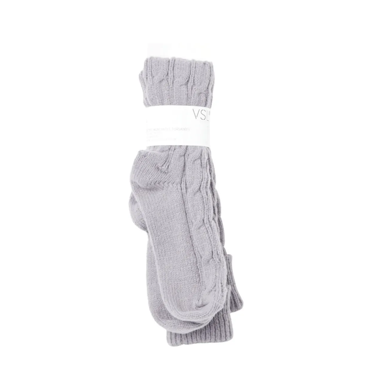 Chaussettes hautes style tricot femme grises ou blanches
