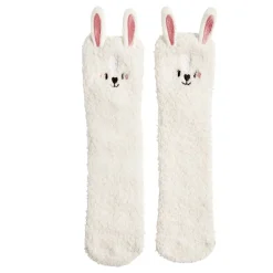 Chaussettes lapin mixte beige et rose - Taille unique