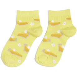 Chaussettes originales basses motif tarte au citron jaune - T36/40