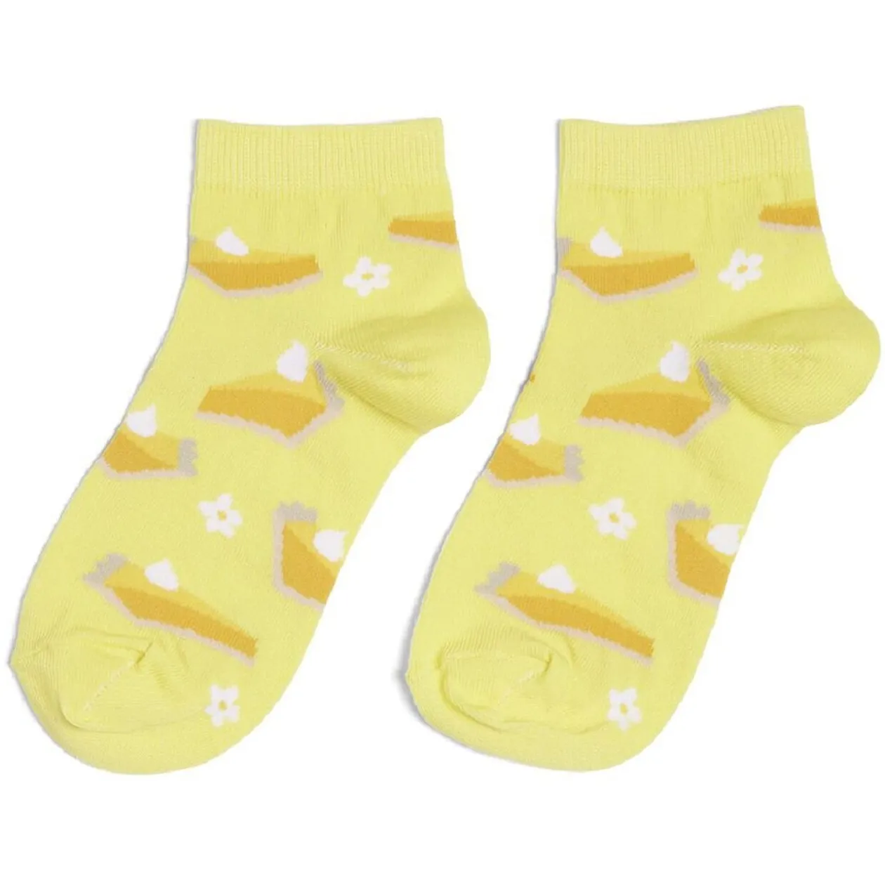 Chaussettes originales basses motif tarte au citron jaune - T36/40