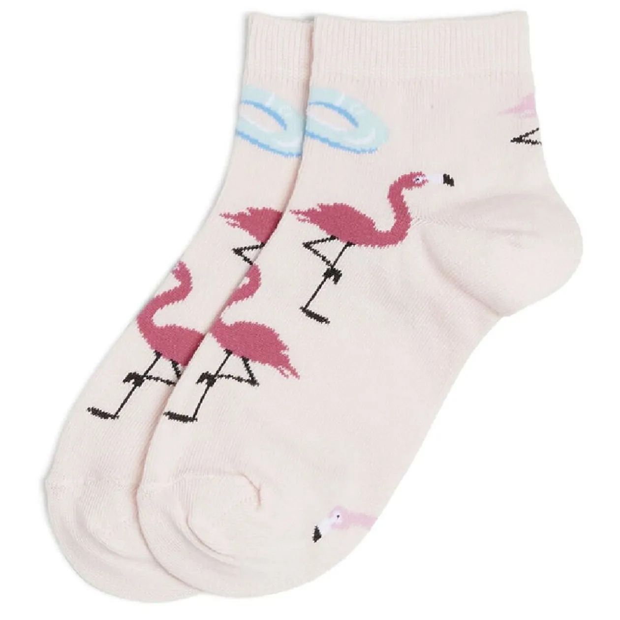 Chaussettes originales basses motif flamant rose - T36/40