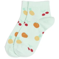 Chaussettes originales basses motif pêche/ananas/cerise - T36/40