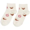 Chaussettes originales basses motif noix de coco et fleur - T36/40