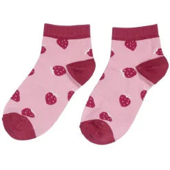 Chaussettes originales basses motif fraise rose - T36/40