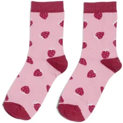 Chaussettes originales motif fraise rose - T36/40