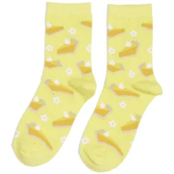 Chaussettes originales motif tarte au citron jaune - T36/40