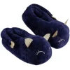 Chaussons adulte design chat bleu et doré