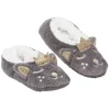 Chaussons ballerines enfant animal gris doré T27/35