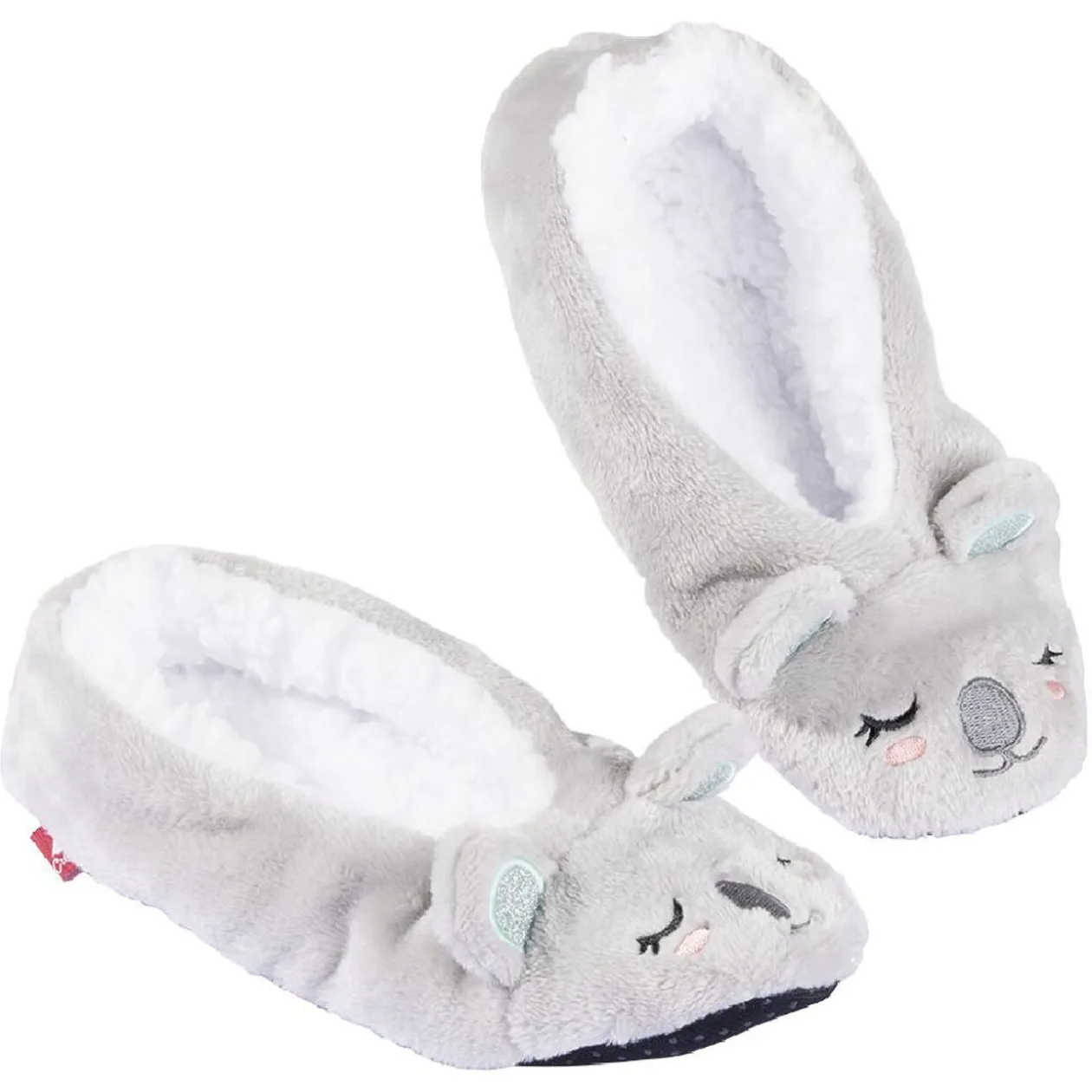Chaussons ballerines fourrés enfant design koala gris