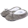 Chaussons ballerines gris avec noeud femme