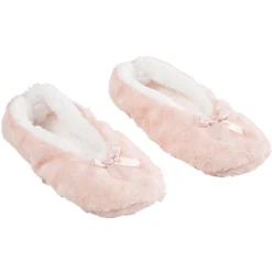 Chaussons ballerines polyester rose - T36 à 41