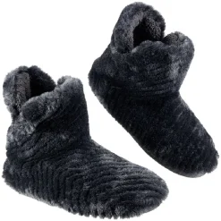 Chaussons bottes adulte fourrés uni noir