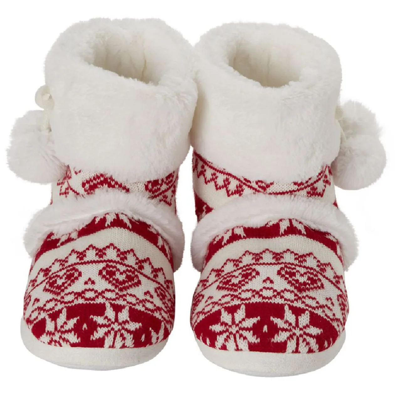 Chaussons bottes de noël rouge et blanc