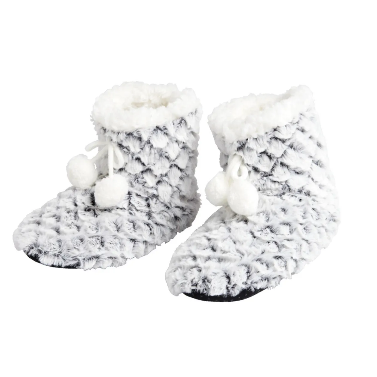 Chaussons bottes nid d'abeille à pompons pointure 36 à 41