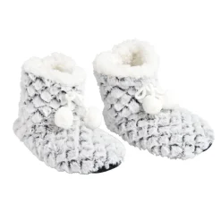 Chaussons bottes nid d'abeille à pompons pointure 36 à 41