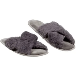 Chaussons Femme brides croisées gris T36-41