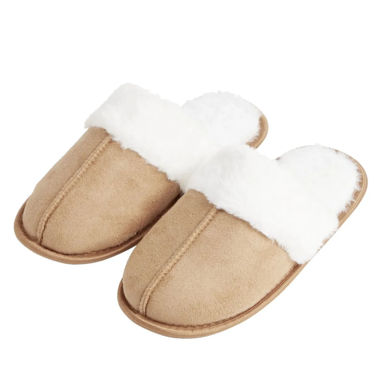 Chaussons mules femme marron fourrées T36/37