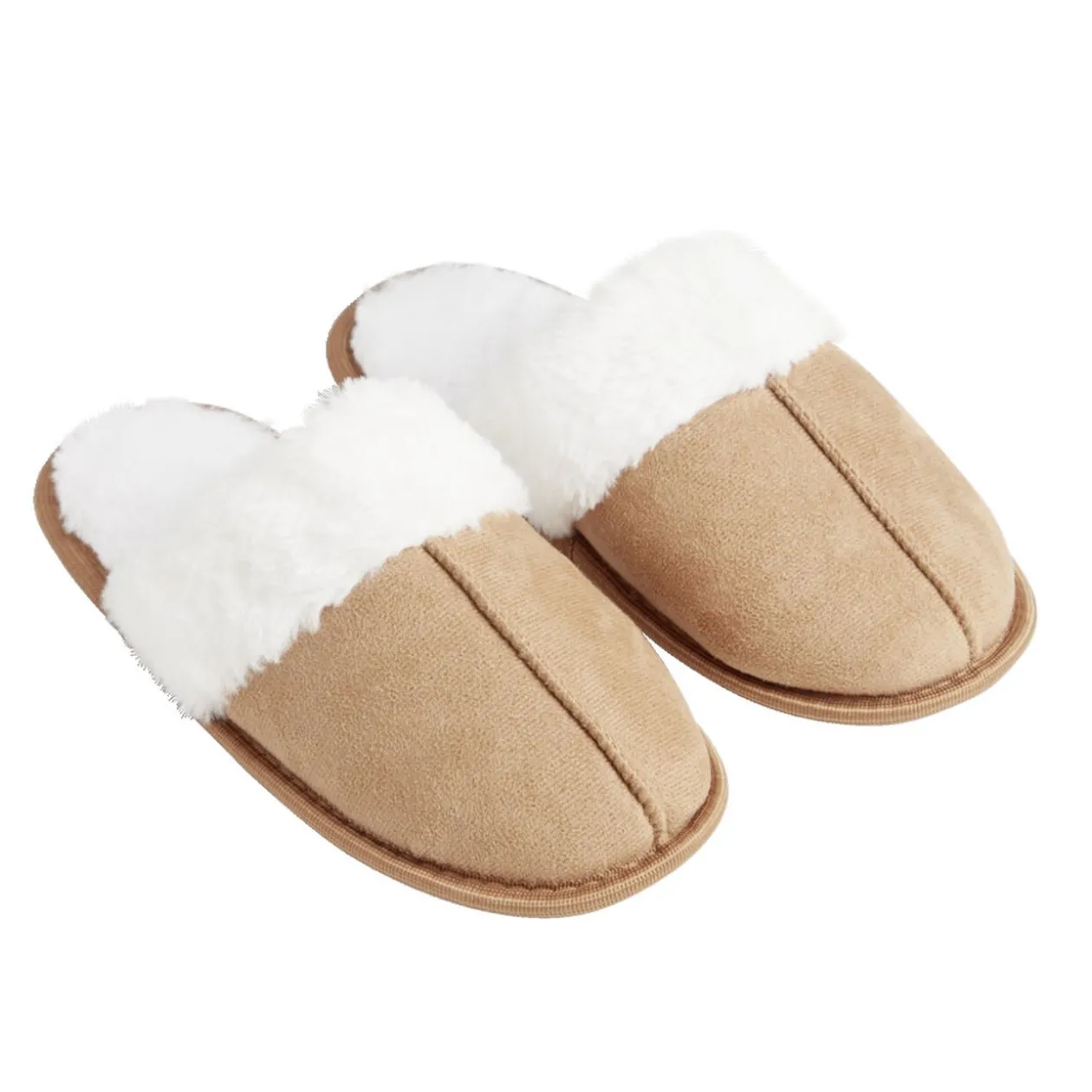 Chaussons mules femme marron fourrées T36/37