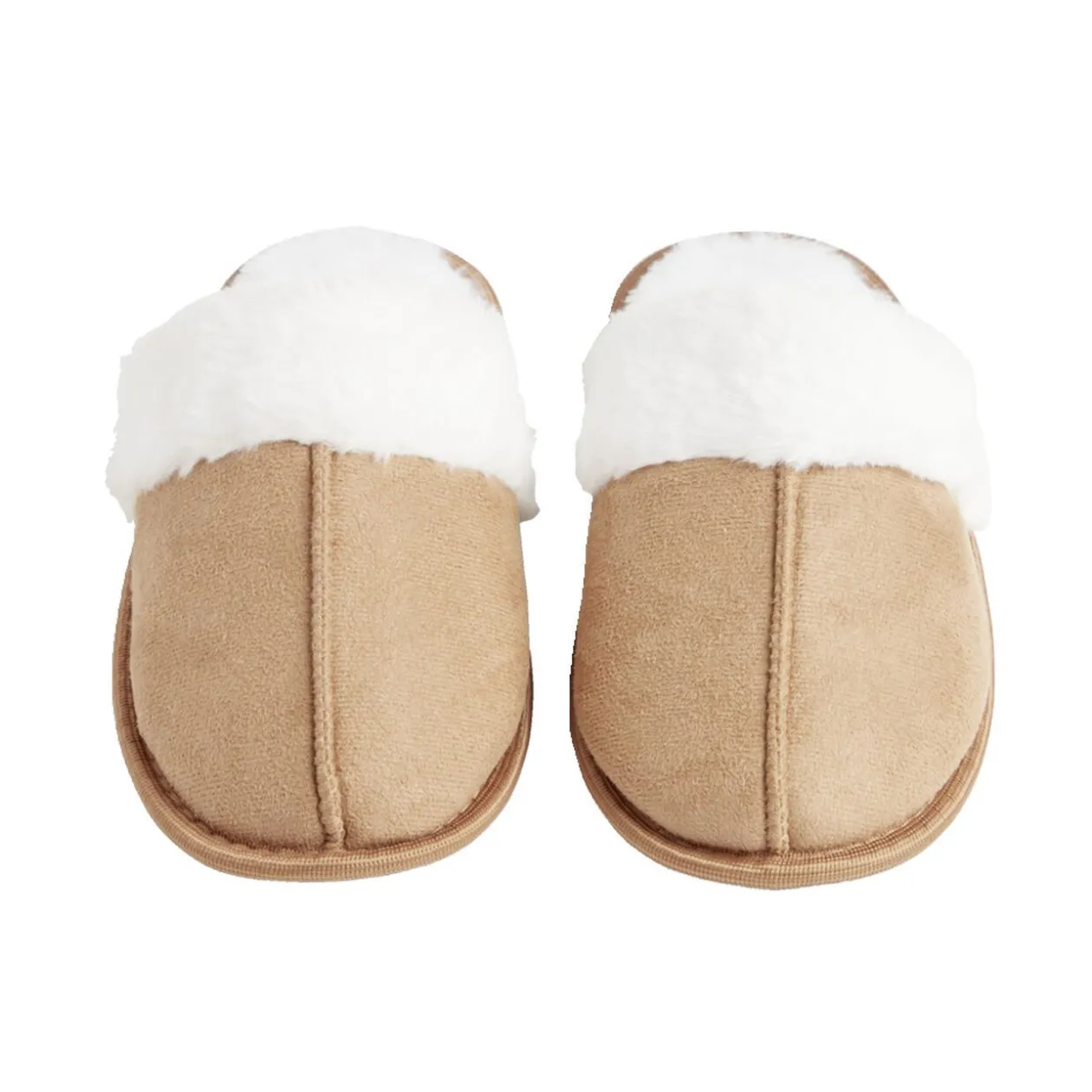 Chaussons mules femme marron fourrées T38/39