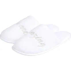 Chaussons mules you are amazing blanc femme