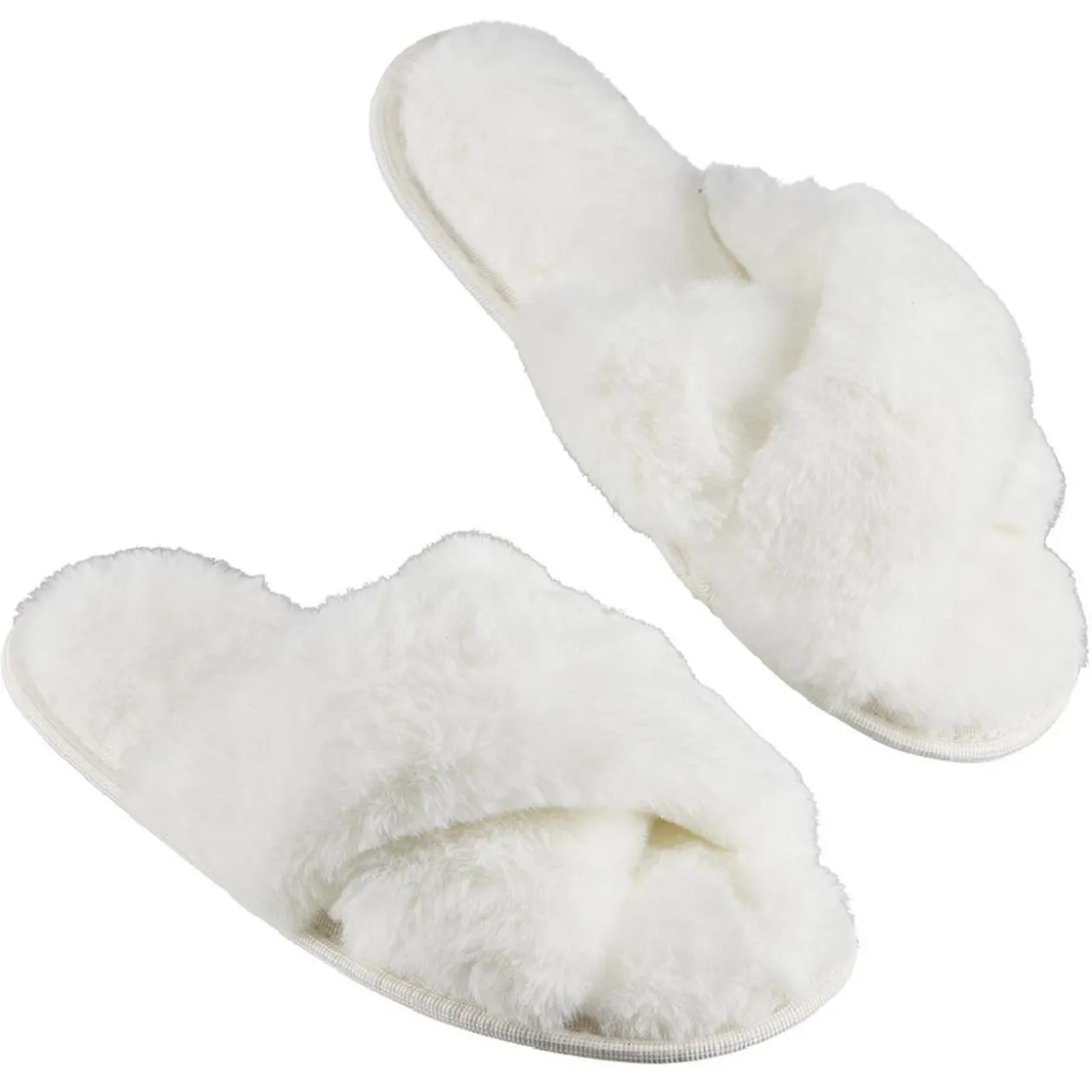 Chaussons ouverts imitation fourrure