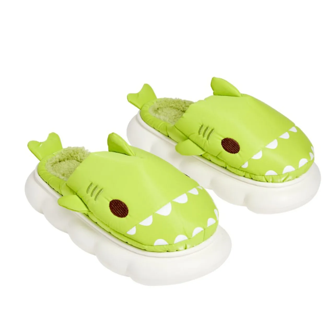 Chaussons requin mixtes verts - pointure 36 à 45