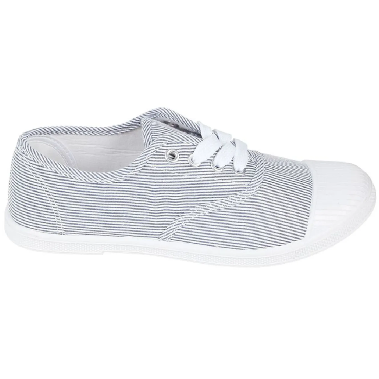Chaussures en toile de coton rayures bleu et blanc t 36