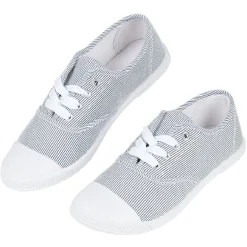 Chaussures en toile de coton rayures bleu et blanc t 38