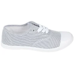 Chaussures en toile de coton rayures bleu et blanc t 40
